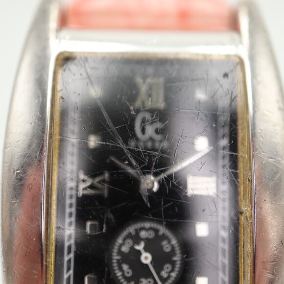 Guess GC Collection Womens 28mm Black Tank Watch Pink Leather w New Battery - Picture 6 of 16